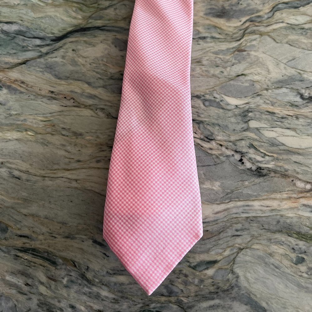 Mens Pink Gingham Tie-Tommy Hilfiger